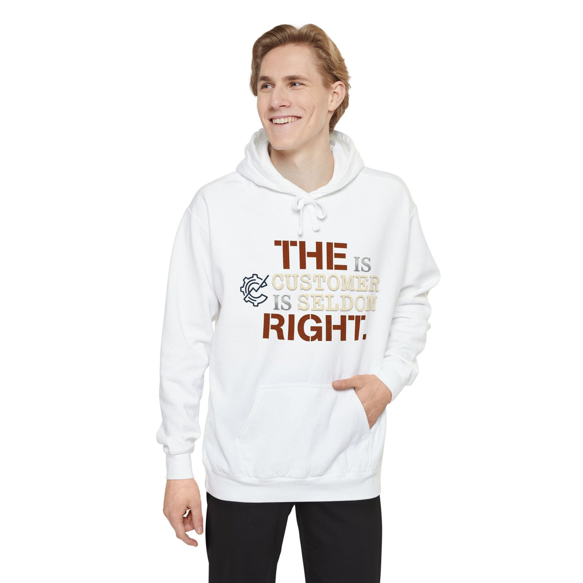 EYO “The Customer Is Seldom Right.” Graphic Garment-Dyed Pullover