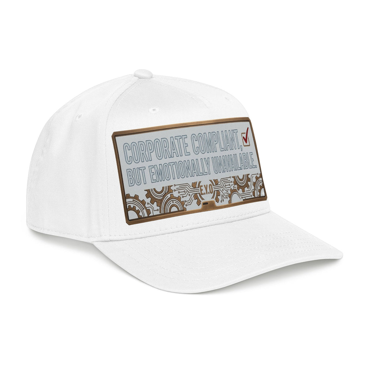 Baseball Cap — "Corporate Compliant, But Emotionally Unavailable" Patch Hat