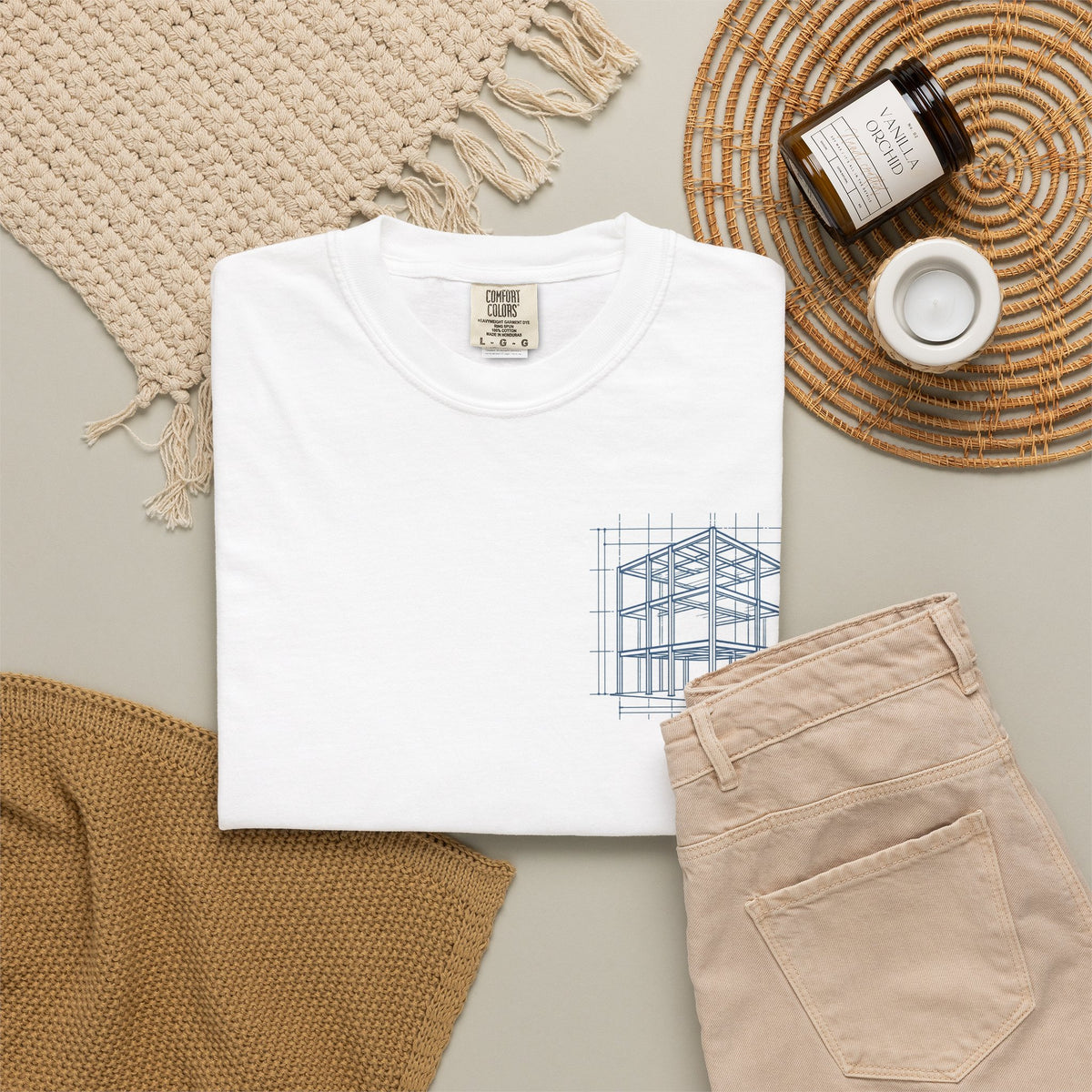EYO Self-Made Project T-Shirt — Architectural Blueprint Graphic Tee