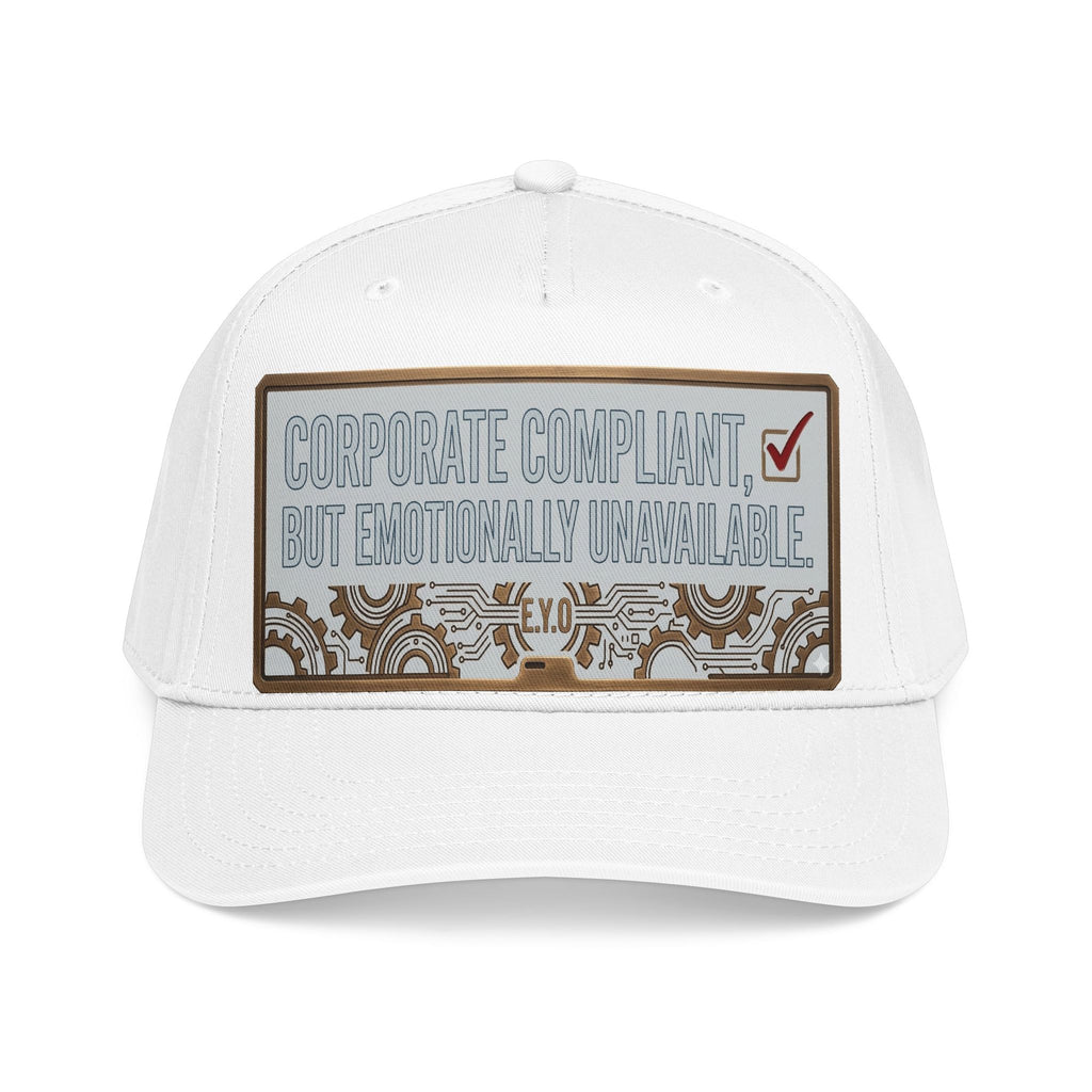 Baseball Cap — "Corporate Compliant, But Emotionally Unavailable" Patch Hat