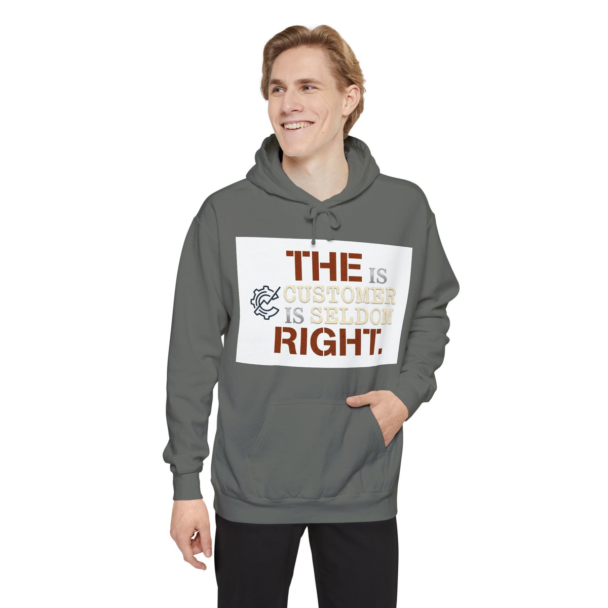 EYO “The Customer Is Seldom Right.” Graphic Garment-Dyed Pullover